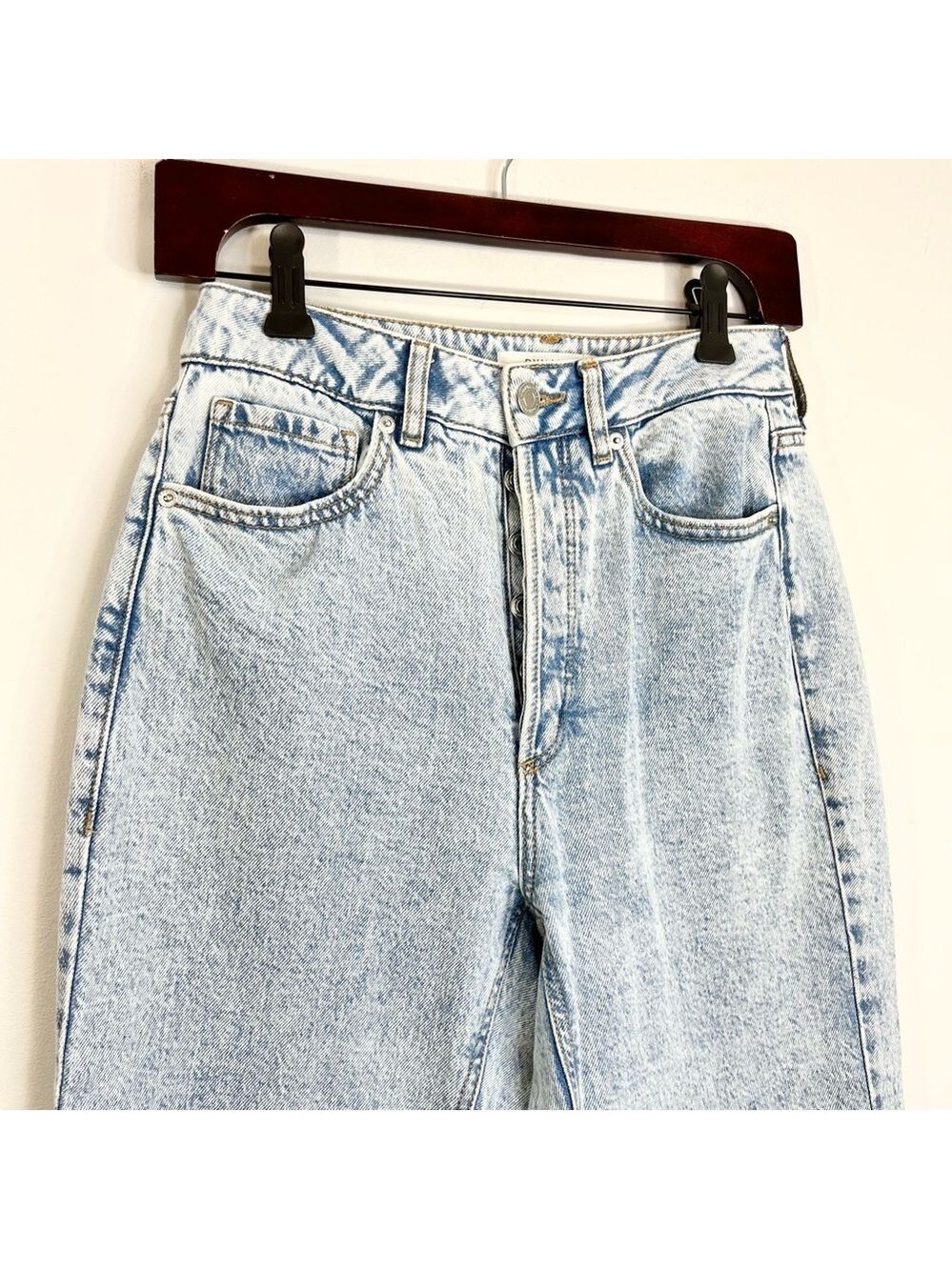 Dynamite Gisle acid wash organic cotton blend high rise straight leg jeans 27 - Picture 5 of 12